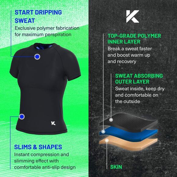 NWOT KEWLIOO WOMEN'S HEAT TRAPPING T-SHIRT MEDIUM - Picture 9 of 10